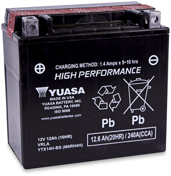 (image for) Yuasa High-Performance AGM Maintenance-Free Battery for KAWASAKI ZG1400 Concours/ABS 08-22