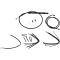 (image for) Burly Brand Black Handlebar Cable/Line Install Kit, For 14" Ape hanger bar
