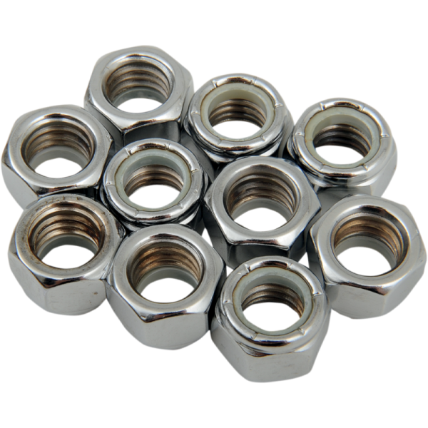 (image for) Drag Specialties Chrome Nylon Insert Nut 7/16"-14