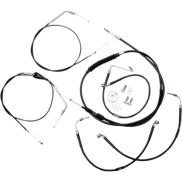 (image for) LA Choppers Black Vinyl/Stainless Braided Standard Kit for 07 FLHT/FLHX (18-20in.)