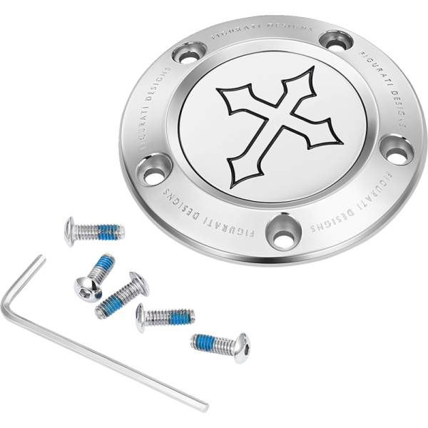 (image for) FIGURATI DESIGNS Timing Cover Mirror polished w/ cross