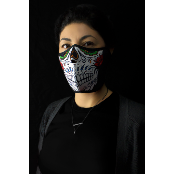 (image for) Zan Headgear Neoprene Half Mask - Muerte skull