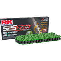 (image for) RK 525ZXW Colored Sealed Chain (Green) - 120 links