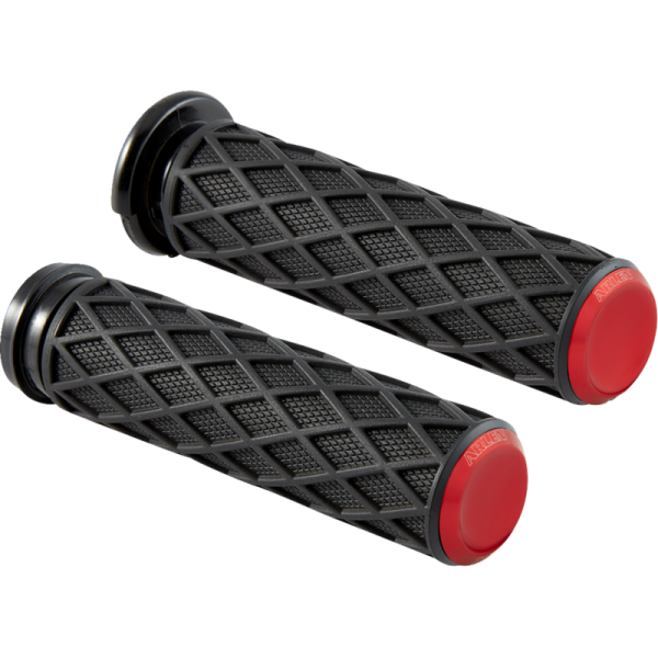 (image for) Arlen Ness Diamond Grips - Red Anodized