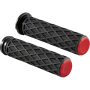 (image for) Arlen Ness Diamond Grips - Red Anodized