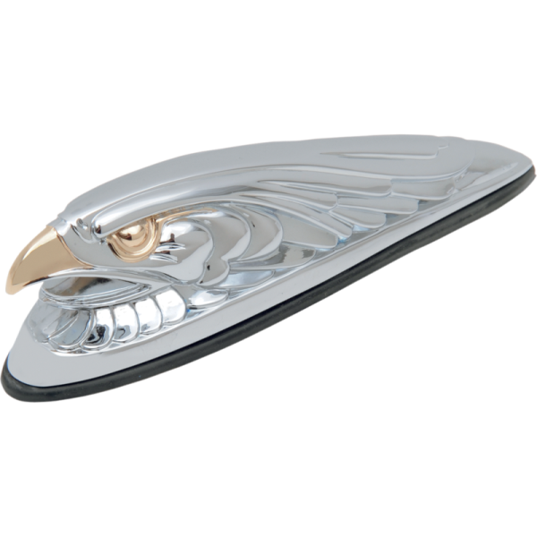 (image for) Drag Specialties Small Chrome Eagle Head (Gold Eyes)