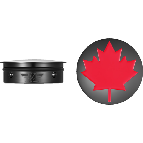 (image for) FIGURATI DESIGNS Swingarm Pivot Cover - Black w/ red maple leaf