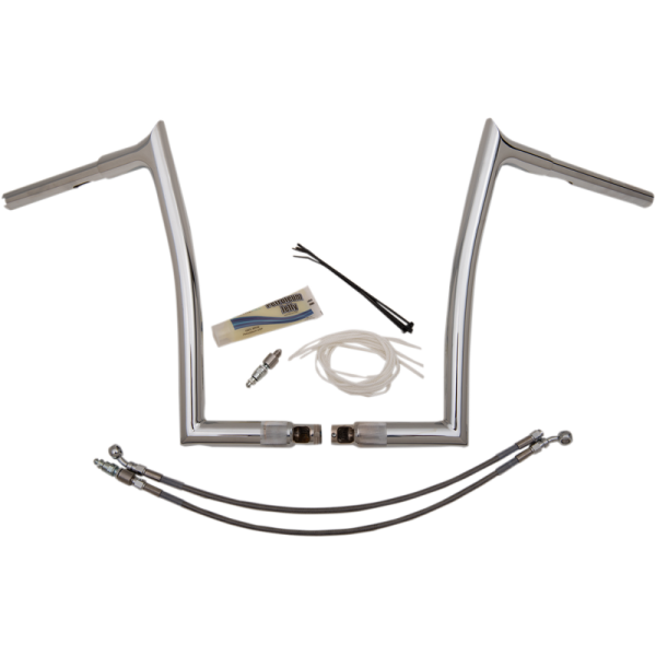 (image for) FAT BAGGERS INC EZ Install 1 1/4" Pointed Top Handlebar Chrome 14" Rise