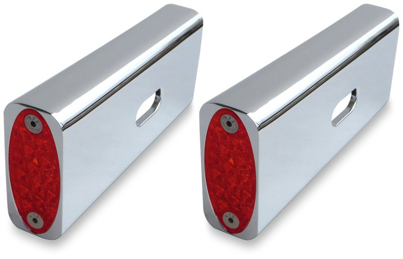 (image for) PRO-ONE PERF.MFG. Stealth Strut Marker Lights, Dyna Chrome/Red