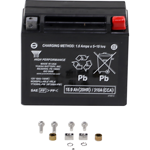 (image for) Yuasa High-Performance AGM Battery YTX20HL-PW (Factory-Activated)