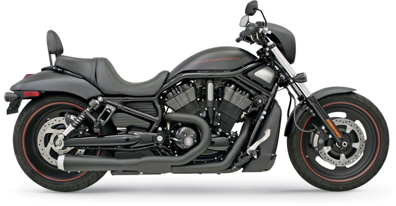 (image for) BASSANI XHAUST Bassani Road Rage 2-Into-1 System Black, Short (V-Rod)