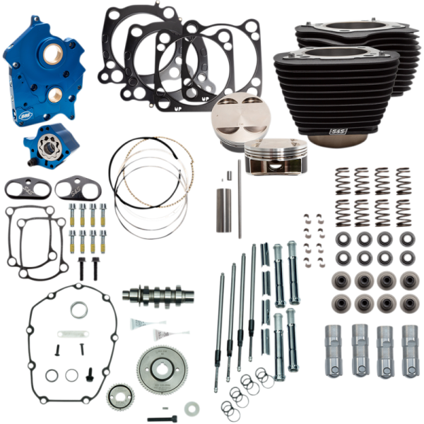 (image for) S&S CYCLE S&S 128" Power Package - Wrinkle Black Non-Highlighted, Gear Drive