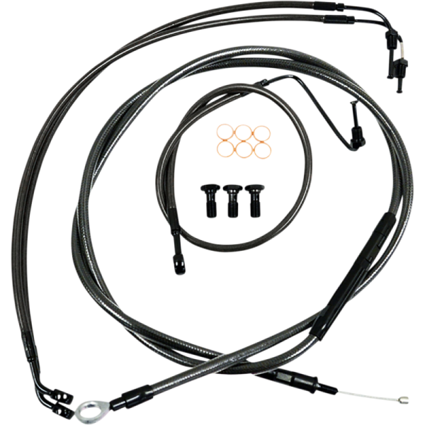 (image for) LA Choppers Midnight Braided Complete Kit for 18-24 FXLRS/FXFB/FXFBS w/ ABS (15-17in.)