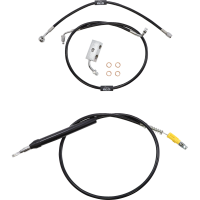 (image for) LA Choppers Black Vinyl/Stainless Braided Standard Kit for 18-24 Softail w/ ABS (15-17in.)