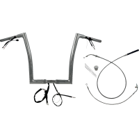 (image for) Chrome 14" Flat Top Handlebar Kit