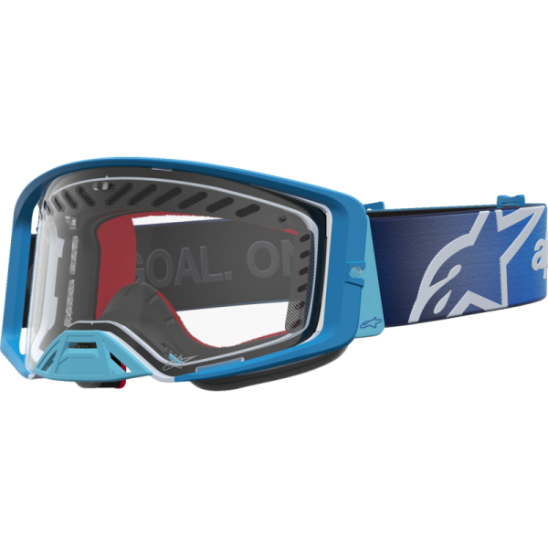 (image for) ALPINESTARS GOGGLES Alpinestars Supertech Goggles - Dura Air Blue Fade/Silver (Clear Lens)