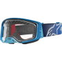 (image for) Alpinestars Supertech Goggles - Dura Air Blue Fade/Silver (Clear Lens)