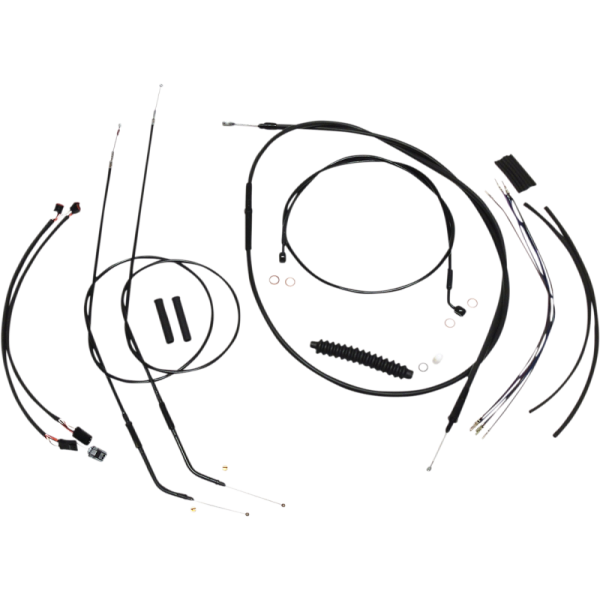 (image for) MAGNUM XR Black w/ Black Fittings DOT Handlebar Installation Kit, 10"-12" Apes