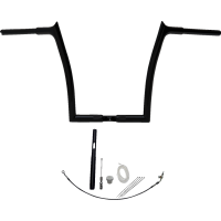(image for) EZ Install 1 1/4" Pointed Top Handlebar Gloss Black 14" Rise