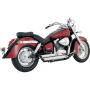 (image for) Shortshots Staggered Chrome Exhaust for Honda Shadow 750 Models