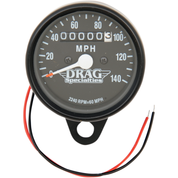 (image for) Drag Specialties Mini Mechanical Speedometer Black 2240:60 Black