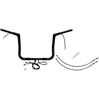 (image for) Pre-Wired EZ Install 1 1/4" Flat Top Handlebar Gloss Black 12" Rise
