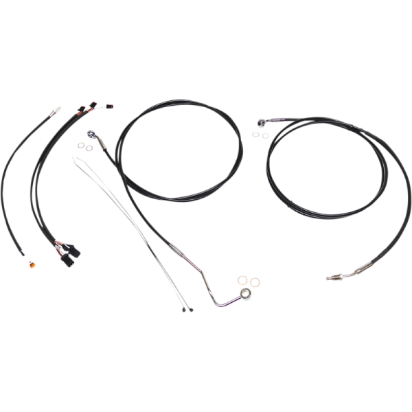 (image for) XR Black w/ Chrome Fittings DOT Handlebar Installation Kit, 12"-14" Apes