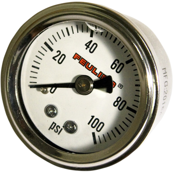 (image for) FEULING OIL PUMP CORP. Oil Pressure Gauge - White Face, Back Port
