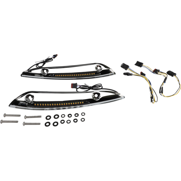 (image for) Custom Dynamics Windshield Trim LED Turn Signal Chrome