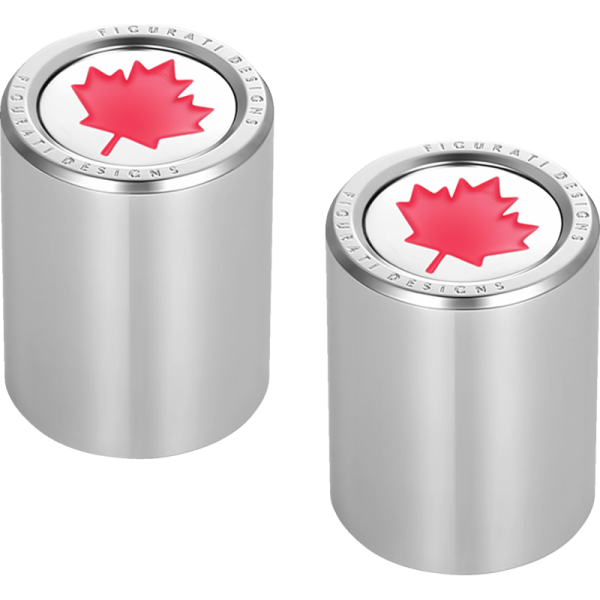 (image for) FIGURATI DESIGNS Docking Cover Mirror Polished w/ Red Maple Leaf