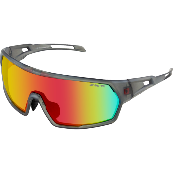 (image for) Bobster Speed Sunglasses - Matte clear gray/smoke crimson mirror