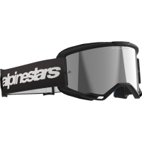 (image for) Alpinestars Vision 3 Goggle, Wordmark Black/Black with Mirror Silver Lens