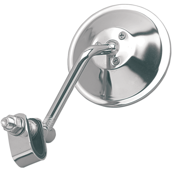 (image for) Emgo Round Chrome Clamp-On Mirror, 4" Stem
