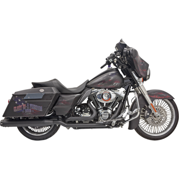 (image for) Bassani True-Dual Down Under System - Black w/ Straight Can Mufflers