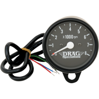 (image for) Black Housing Mini Tachometer Black Face