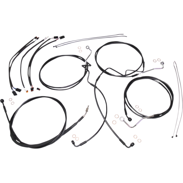 (image for) XR Black w/ Black Fittings DOT Handlebar Installation Kit, 12"-14" Apes