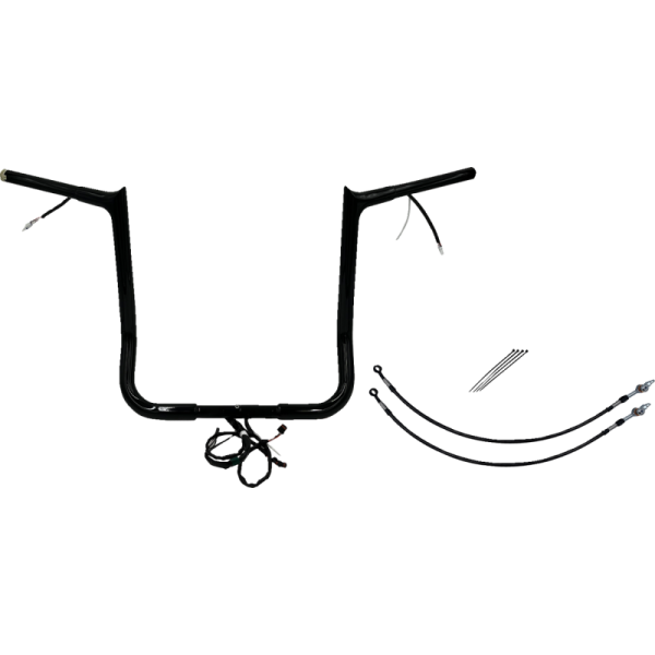 (image for) EZ Install Gloss Black 16" Pointed Top Handlebar Kit