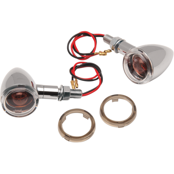 (image for) Drag Specialties Chrome Mini Deuce Marker Light with Clear/Smoke Lenses (Stud Mount)