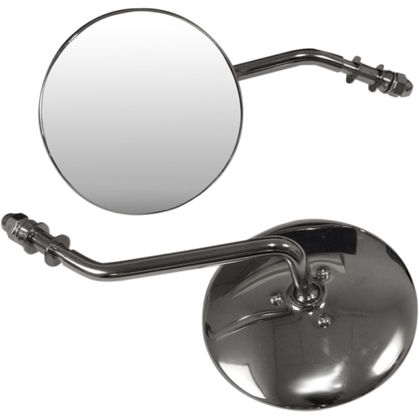 (image for) Emgo Stamped Steel Universal Round Mirrors (pair)