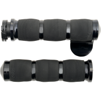(image for) Air Cushioned Grips - Touring - Black Anodized w/ Throttle Boss