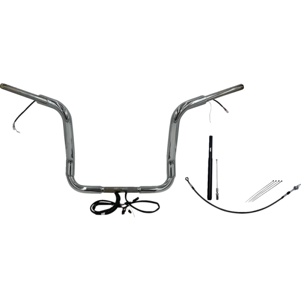 (image for) Fat Baggers Round Top EZ Install Handlebar 14" Chrome