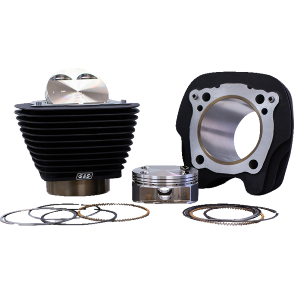 (image for) S&S CYCLE S&S 132" Big Bore Kit - Wrinkle Black, Non-Highlighted