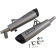 (image for) Akrapovič Dual Natural Titanium Mufflers w/ Black Titanium End Caps for Triumph Bonneville T120 16-20
