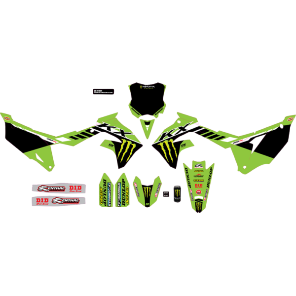 (image for) D'Cor Visuals Complete Graphics Kit - 24 Monster Energy, black background