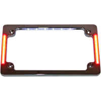 (image for) LED Frame w/ Red Aux Flat Chrome