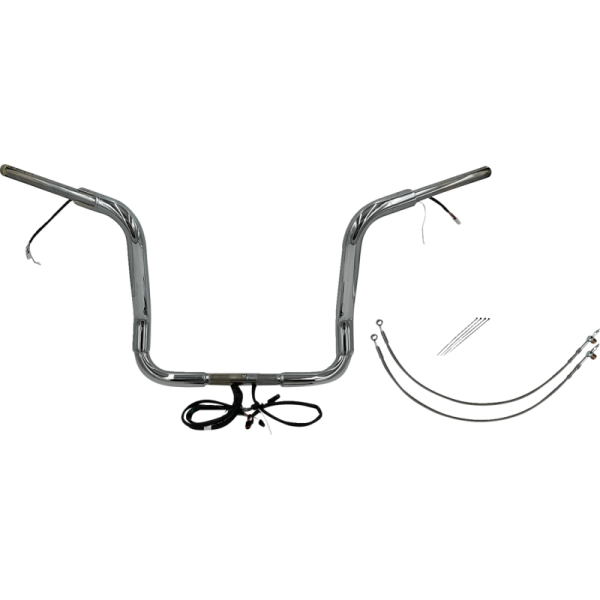 (image for) Fat Baggers Round Top EZ Install Handlebar 14" Chrome