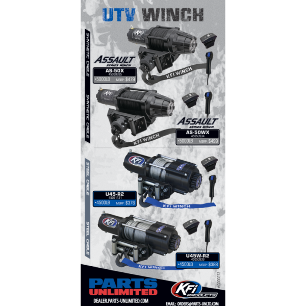 (image for) KFI PRODUCTS KFI UTV Assault Winch, 5,000 lb. Wide