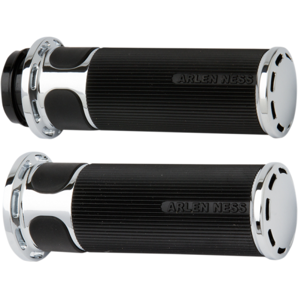 (image for) Arlen Ness Fusion Slot Track Grips - Chrome - 99-17 Twin Cam