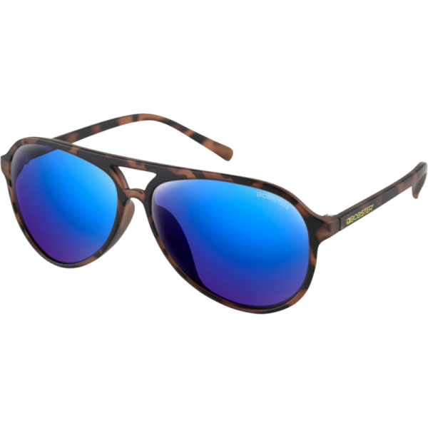 (image for) Bobster Maverick Sunglasses - Matte brown tortoise/brown HD w/ blue mirror lens
