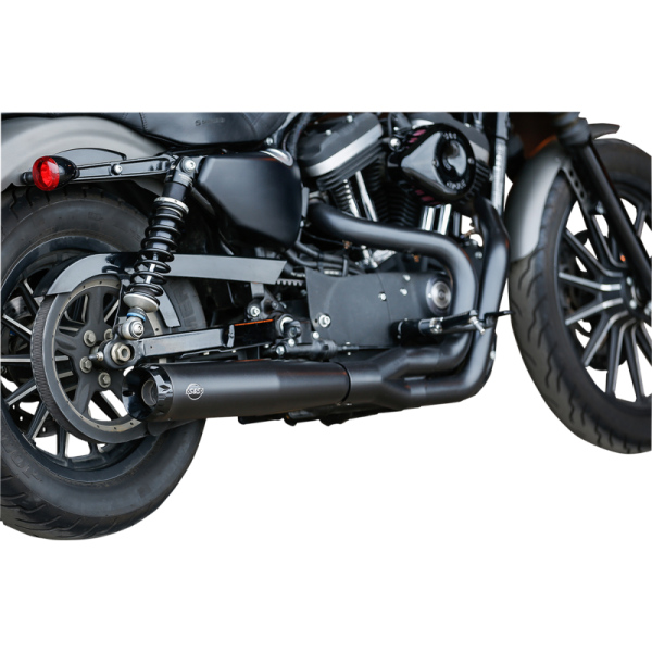 (image for) S&S CYCLE Superstreet 2-Into-1 Exhaust - Black w/ Black End Cap